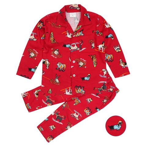 Hippodrome Kids Winter Red Dog Christmas Flannel Night Suit For Boys ...