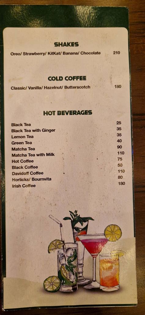 Menu at Tree House Cafe, Jorhat