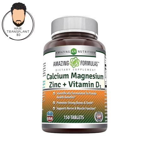 Amazing Formulas Calcium Magnesium Zinc Vitamin D3 - Hair Transplant BD