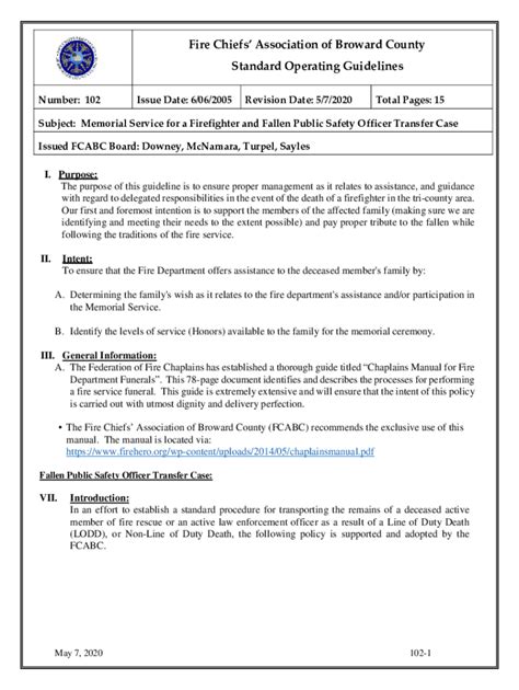 Fillable Online Memorial Service for a Firefighter and Fallen Public ...