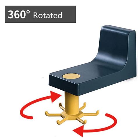 360 Degree Rotating Self Adhesive Plastic Wall Hook Hanger; Multifunct ...
