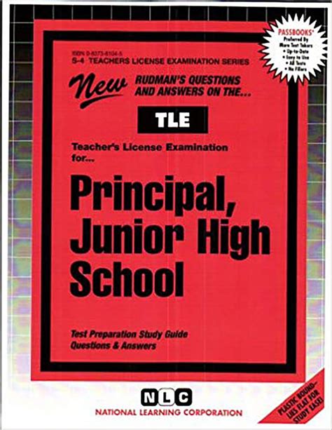 Principal, Junior High School: Passbooks Study Guide (Teachers License ...