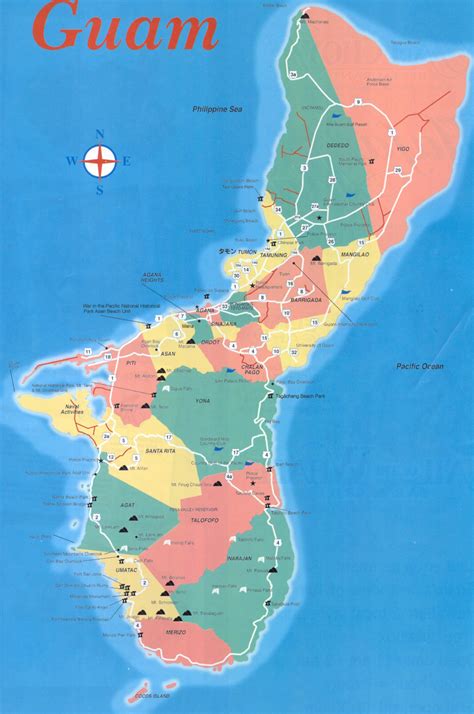 Large detailed travel map of Guam. Guam large detailed travel map ...