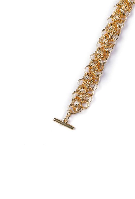 Dahab Gold Brass Chain Necklace | Saagah by Tjori – TJORI