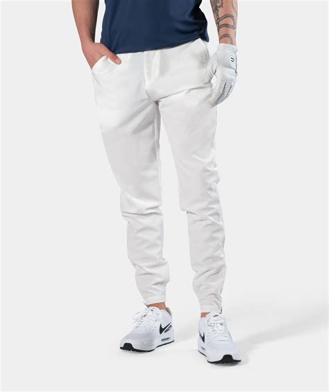 Men's Golf Joggers In White | Sleek & Flexible | Druids