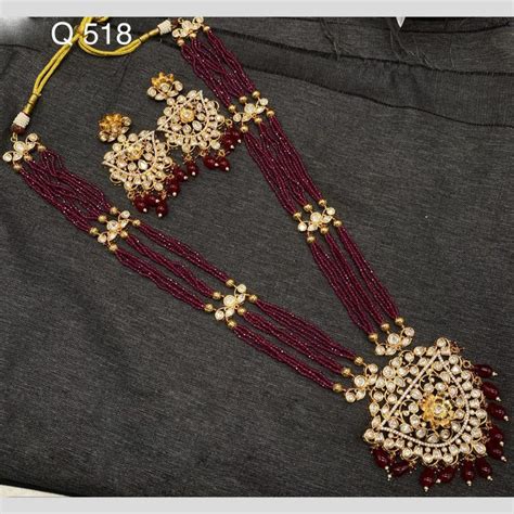 Amoliya Jewels Gold Plated Polki Kundan And Beads Long Necklace Set ...