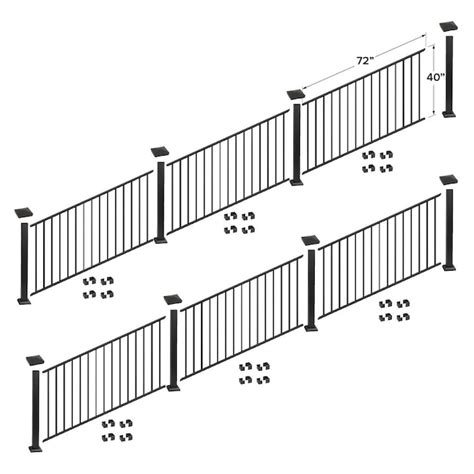 Fortress Building Products 36-ft x 40-in Black Sand Aluminum Deck Rail ...