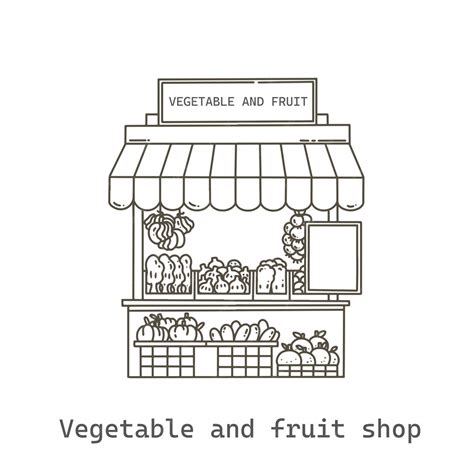 Hand drawn street food vegetable and fruit | Premium Vector