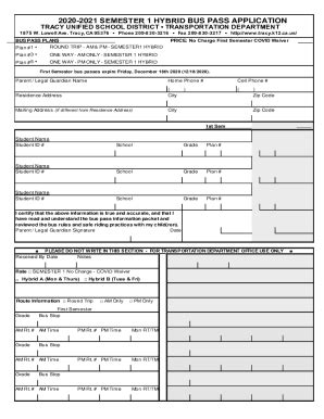 Completable En línea TRACER Bus ServiceCity of Tracy, CA Fax Email ...