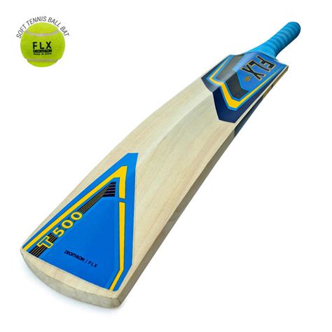 T500 SIZE 5 KASHMIR POPLAR CRICKET BAT LIGHT BLUE
