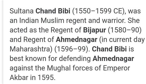 Chand Bibi was the ruler of _______. A) Ahmednagar B) Bijapur C) Satara ...