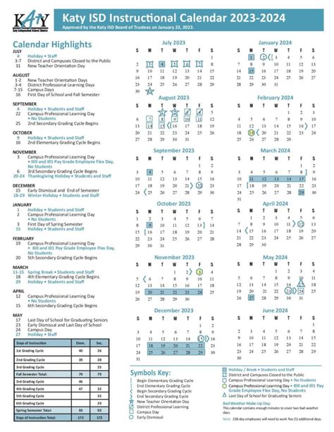 Katy Independent School District Calendar Holidays 2024-2025