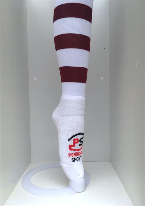 XL Compression Socks Maroon & White (6-12) - Peninsula Sports