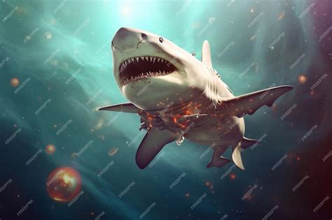 Premium AI Image | Surreal Shark in Space Abstract Spaceship and Galaxy ...