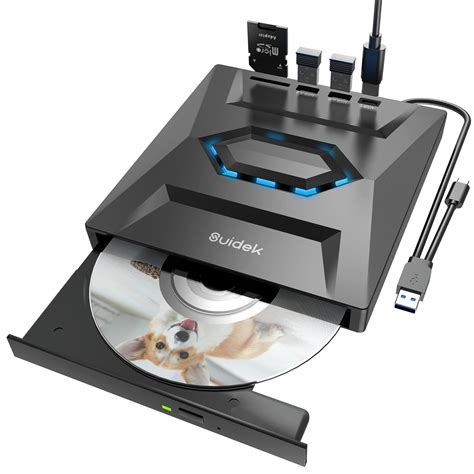 SUIDEK External CD DVD Drive for Laptop, USB C Portable CD/DVD +/-RW ...