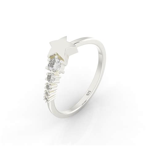 Shining Star Stackable Ring White Gold Plated, Hallmarked 925 Sterling ...