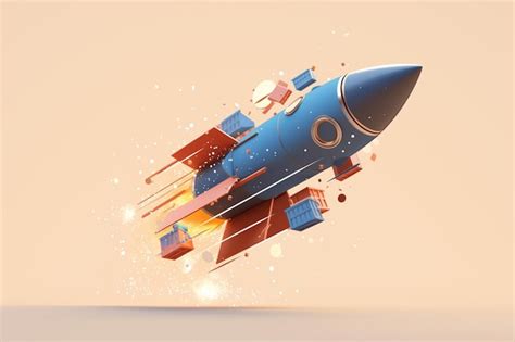 Logistics meets innovation rocket symbolizes fast transportation in 3d ...