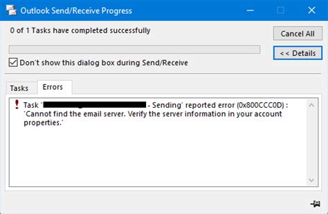 Image result for Outlook Error Dialog