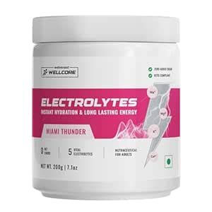 Buy Wellcore - Electrolytes (Miami Thunder,200 G)| Electrolyte Drink ...