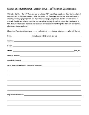 Fillable Online materdei MATER DEI HIGH SCHOOL - Class of 1963 -- 50th ...