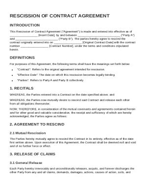 Rescind Contract Template - Fill and Sign Printable Template Online