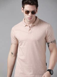 Roadster Printed Men Polo Neck Pink T-Shirt - Buy Roadster Printed Men ...