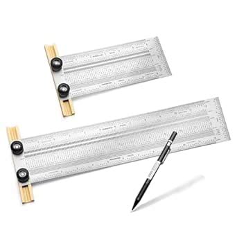 POWERTEC 80032 Precision Marking T Rule Set | 6" and 12" Stainless ...