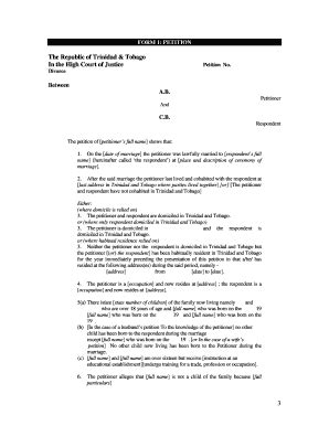 Divorce Application Form Trinidad - Fill Online, Printable, Fillable ...
