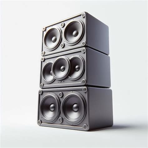A large stack of huge speakers isolated on white background | Premium ...