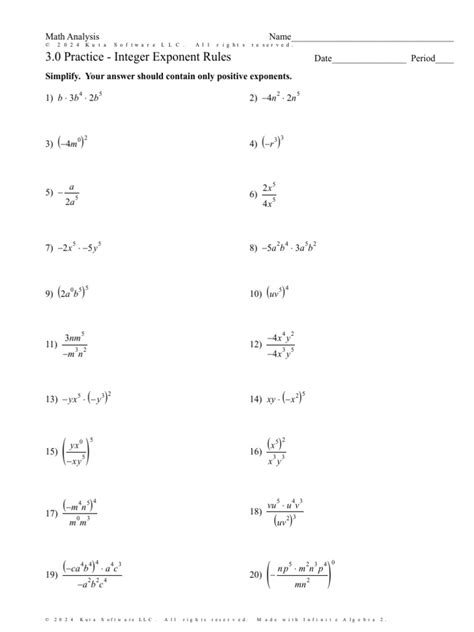 Image result for Integer Exponent Rules PDF