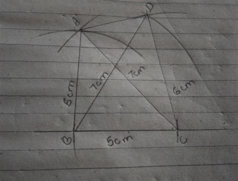 Construct a quadrilateral ABCD in which AB = BC = 5 cm, CD = 6 cm ...