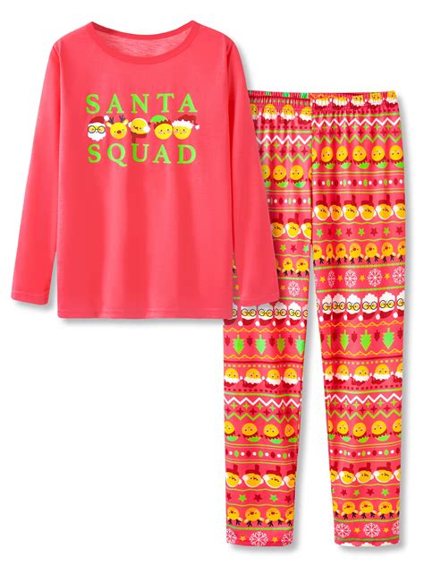 Little Boys Girls Christmas Pajamas Set Santa Squad Long Sleeves 2 ...