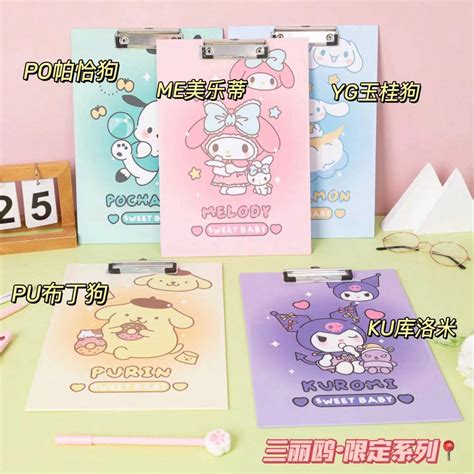 Sanrio 1pc A4 Cartoon Character Notepad Clipboard, Cat Drawing Writing ...