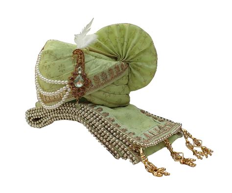 KRYPMAX Women Silk Blend Elegant Royal Groom's Safa Stole Set ...