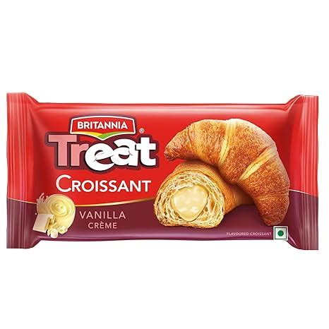Britannia Treat Croissant – with Vanilla Crème Filling (45g) – 100% VEG ...
