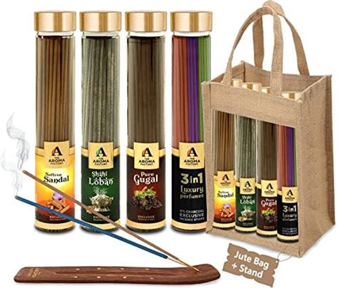 The Aroma Factory Saffron Sandal,Loban, Gugal & 3in1 Agarbatti for ...