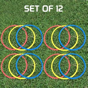 YMD Agility and Speed Training Flat Fitness Gymnastic Ring, Set of 12 ...