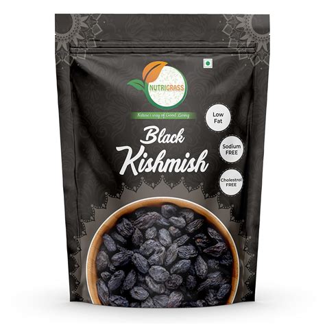 NUTRIGRASS Black Raisins, Kali Kishmish Seedless - Dry Fruits ...