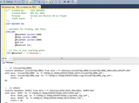 Image result for SQL Restore Database Script