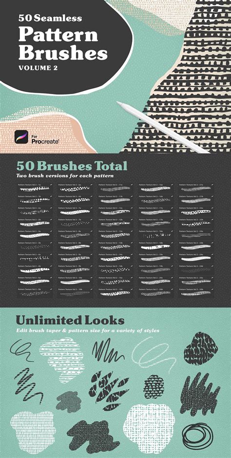 50 pattern brushes for procreate – Artofit