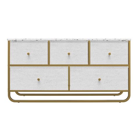 Ameriwood Home 5-Drawers Terrazzo/Terrazzo Metal Storage Drawer Tower ...