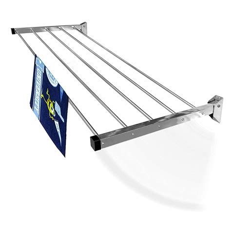 Buy homWell Stainless Steel Heavy Duty 5 Pipe X 2 Feet Wall ed Clothes ...