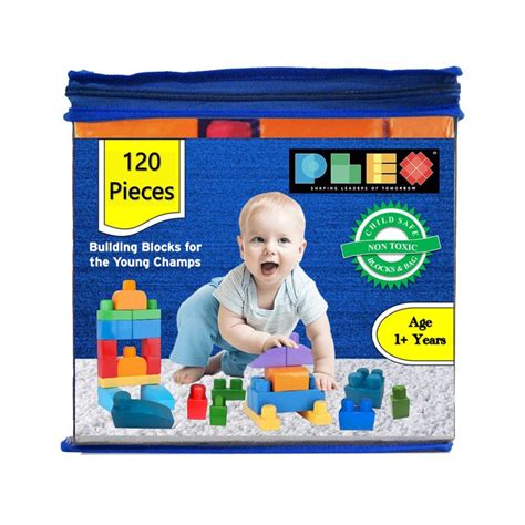 120 Pieces Building & Construction Blocks Educational Toy - Blue Bag ...
