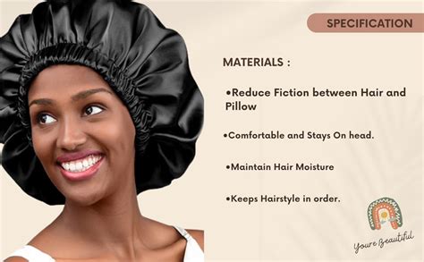 Buy Atrube Satin Silk Bonnet for Hair with 3 Satin Scrunchies, Satin ...