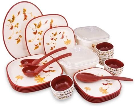 Nayasa Square Rust Pack of 32 Dinner Set Price in India - Buy Nayasa ...