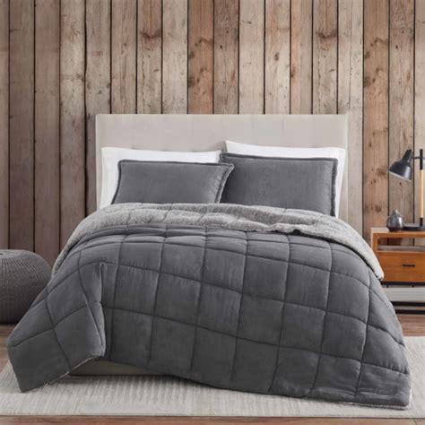 Eddie Bauer - Queen Comforter Set, Reversible Sherpa Bedding with ...