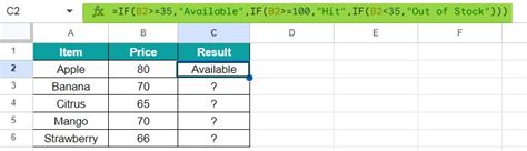 Image result for Google Sheets Nested IF