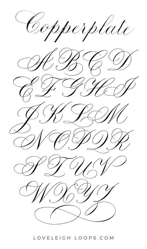 Calligraphy Alphabet Copperplate