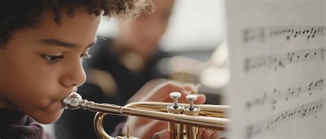 Quotcloseup of student reading music from a sheetquot | Premium AI ...