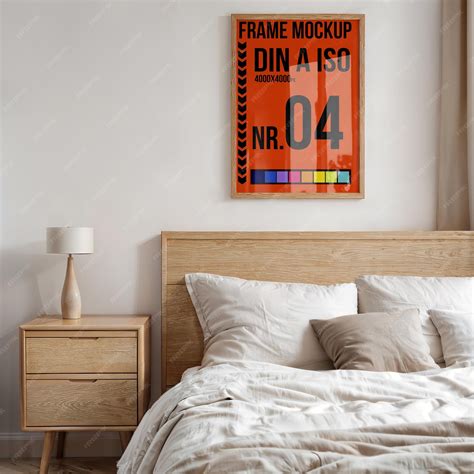 Premium PSD | Frame Mockup Bedroom Modern Cozy Interior Scene Natural ...